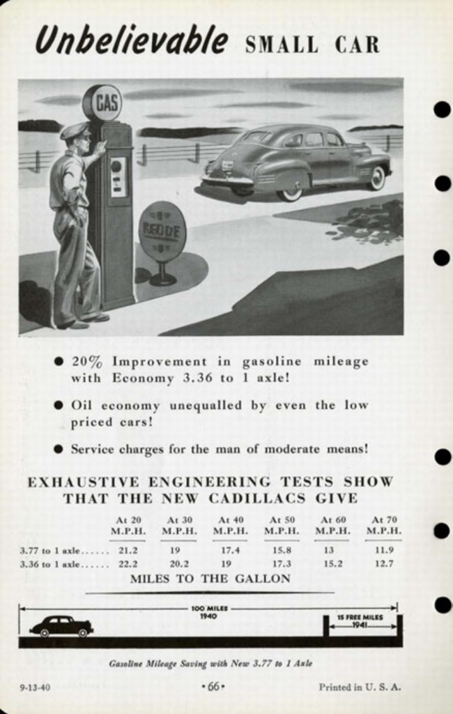 1941 Cadillac Salesmans Data Book Page 98